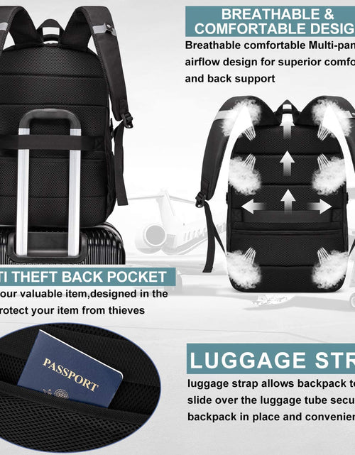 Load image into Gallery viewer, Extra Large Backpack for Men 50L,Water Resistant 17.3 Inch Travel Laptop Backpack with USB Charging Port,Tsa Friendly Big Business anti Theft Computer Bag Work College School Bookbags Gifts,Black
