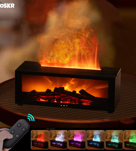 Air Humidifier Essential Oils Humidifiers Home Aroma Humidifier Flame Automatic Fragrance Diffuser with LED Light Remote Control