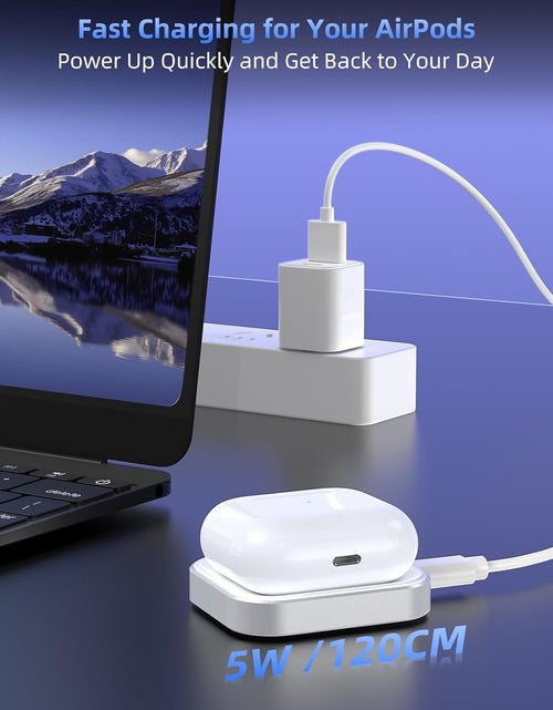 Load image into Gallery viewer, For Airpod Charger, Designed Wireless Charger for Airpods 4(Anc)/3Rd/2Nd Gen, for New Airpod Pro 3 (2025)/ 2Nd Gen, Wireless Earbuds, Slim &amp; Compact for Travel Home Office, (Silver+White)
