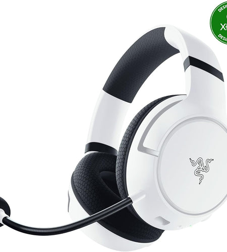 Kaira Wireless Gaming Headset for Xbox Series X|S, Xbox One: Triforce Titanium 50Mm Drivers - Cardioid Mic - Breathable Memory Foam Ear Cushions - EQ Pairing Button - Windows Sonic - White