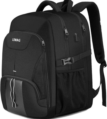 Extra Large Backpack for Men 50L,Water Resistant 17.3 Inch Travel Laptop Backpack with USB Charging Port,Tsa Friendly Big Business anti Theft Computer Bag Work College School Bookbags Gifts,Black