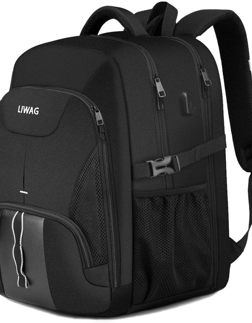Load image into Gallery viewer, Extra Large Backpack for Men 50L,Water Resistant 17.3 Inch Travel Laptop Backpack with USB Charging Port,Tsa Friendly Big Business anti Theft Computer Bag Work College School Bookbags Gifts,Black
