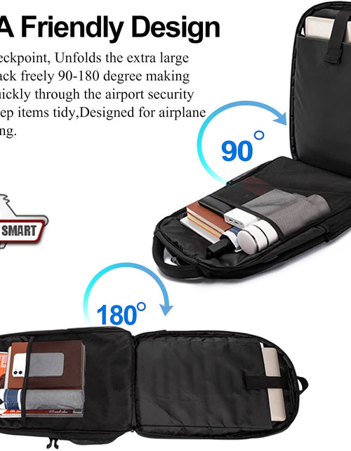 Load image into Gallery viewer, Extra Large Backpack for Men 50L,Water Resistant 17.3 Inch Travel Laptop Backpack with USB Charging Port,Tsa Friendly Big Business anti Theft Computer Bag Work College School Bookbags Gifts,Black
