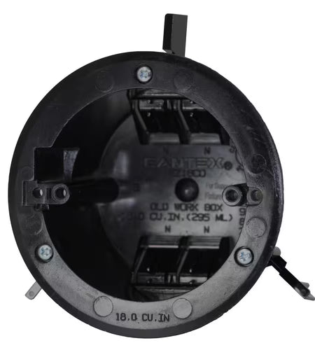 Old Work 18 Cu. In. round Electrical Ceiling Box with EZ Mount Clamps and Wire Clamps, 6-Lb. Capacity, Gray