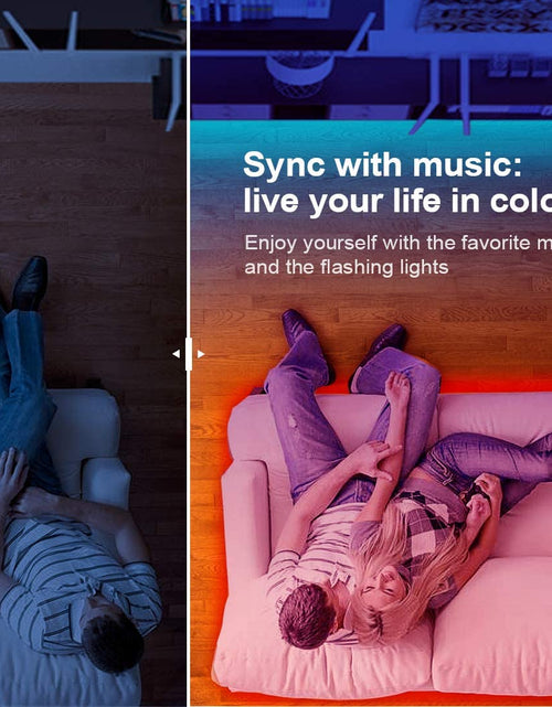 Load image into Gallery viewer, 50 FT LED Strip Lights,Bluetooth LED Lighting for Bedroom, Color Changing Light Strip with Music Sync, Phone Controller and IR Remote(App+Remote +Mic)
