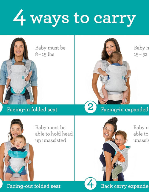 Load image into Gallery viewer, Flip 4-In-1 Light &amp; Airy Convertible Baby Carrier, Adjustable, Ergonomic Babywearing, Registry Essential, Baby Carrier for Newborn to Toddler
