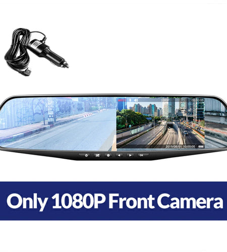 4.3 Inch Driving Recorder Car DVR Rearview Mirror Dual Lens Car Recorder 1080P IPS Front and Rear Camera Registrar Black Box New