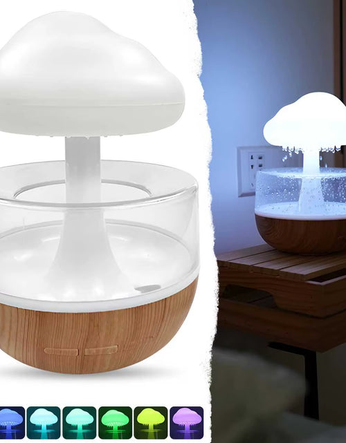 Load image into Gallery viewer, Rain Cloud Humidifier Rain Colorful Mushroom Cloud Raindrop Atmosphere Lamp Night Light Essential Oil Humidifier Machine
